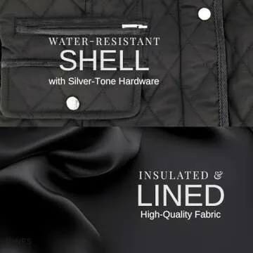 Jones New York Mid-Length Quilted Jacket in Black for Women