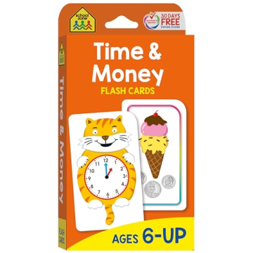 School Zone Time & Money Flash Cards - Fun Learning Tool for Kids 6 and Up!