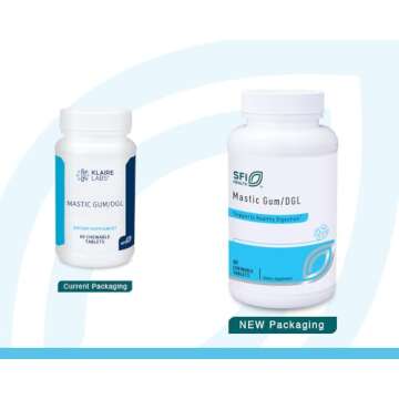 Klaire Labs Mastic Gum/DGL Chewable - DGL Licorice Chew for Digestion Support & Occasional GI Discomfort - Deglycyrrhizinated Licorice and Mastic Gum (60 Chewable Tablets)