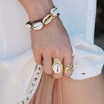 KELITCH Gold Friendship Bracelets Adjustable Beach Jewelry