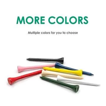 THIODOON Golf Tees Professional Natural Wood Golf Tees Pack of 100, Golfing Tees Multiple Colors Size 3-1/4 inch, 2-3/4 inch or 2-1/8 inch, Tall Golf Tees Bulk Reduce Side Spin and Friction
