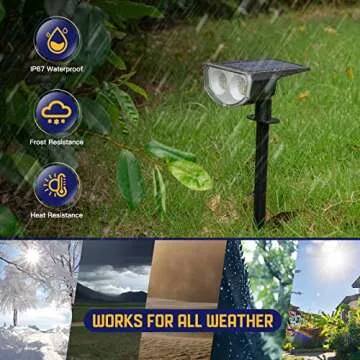 Kyosho Solar Color Spot Lights Outdoor, 9 Lighting Modes Halloween Christmas 38 LEDs Color Changing Tree Pool Outdoor Lights, Waterproof RGBW Multicolor Solar Spotlight , 2 Pack