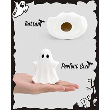 Tuitessine Ceramic Ghosts Small Scary Ghost Figurines Halloween Ghost Sculpture Statue Farmhouse Tiered Tray Decor Spooky Home Decorations Coffee Table Centerpieces Shelf Mantel Display Collections
