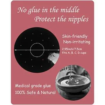 MSLO 2pcs Breathable Silicone Nipple Covers Breast Petals Nipple Pasty Pasties Breast Pads Boob Sticky Invisible Bra Ultra Thin Reusable Adhesive Washable for Women