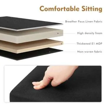 B FSOBEIIALEO Storage Ottoman Cube, Linen Small Foot Rest Seat,for Living Room, Bedroom, Home Office, Dorm Storage Footrest Black 11.8"x11.8"x11.8"