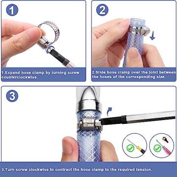 Qibaok 120 PCS Stainless Steel Hose Clamps Assortment