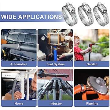 Qibaok 120 PCS Stainless Steel Hose Clamps Assortment