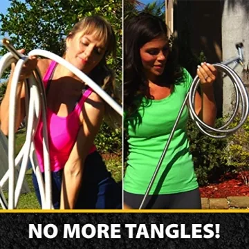 Durable 50 Ft Bionic Steel Garden Hose with Nozzle