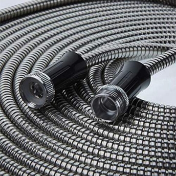 Durable 50 Ft Bionic Steel Garden Hose with Nozzle
