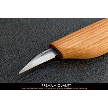 BeaverCraft Wood Carving Knife C15 1.5" Wood Whittling Knife for Details Wood Carving Knives - Chip Carving Knife Woodworking Wood Carving Tools for Beginners and Kids Whittling Tools