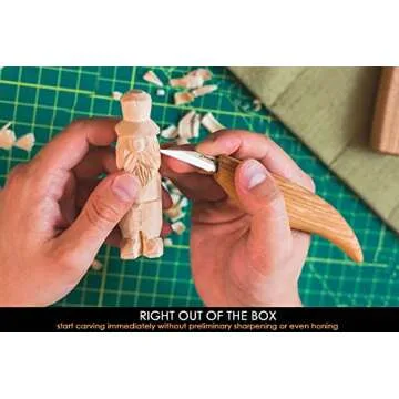 BeaverCraft Wood Carving Knife C15 1.5" Wood Whittling Knife for Details Wood Carving Knives - Chip Carving Knife Woodworking Wood Carving Tools for Beginners and Kids Whittling Tools