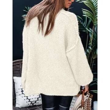 PRETTYGARDEN Women's Winter Turtleneck Oversized Sweaters Long Sleeve Chunky Knit Slouchy Pullover S...