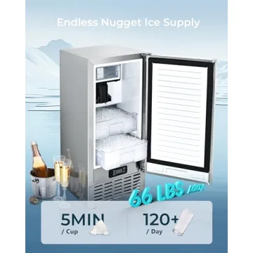 EUHOMY Commercial Nugget Ice Maker for Home & Business
