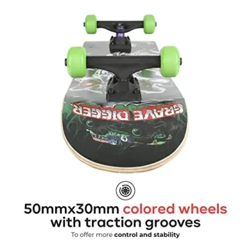 Monster Jam 31-inch Maple Skateboard for Cruising & Tricks