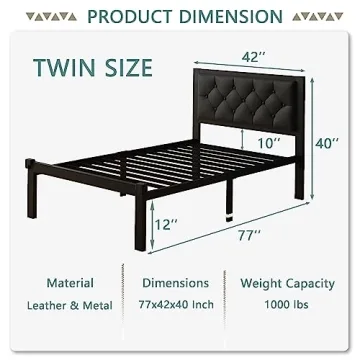 Feonase Twin Metal Bed Frame - Stylish & Durable Design
