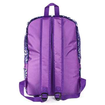 Pizoff Reversible Sequin Backpack for Girl Boys Sparkly Lightweight Travel Backpack