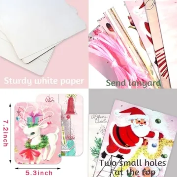 Pink Vintage Christmas Banner for Festive Home Decor