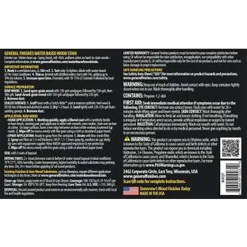 General Finishes Water Based Wood Stain, 1 Quart, Espresso