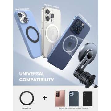 Lamicall Fits MagSafe Car Mount Vent - [2024 Upgraded HD Glass Surface] Magnetic Phone Holders for Your Car - Car Phone Holder Mount for iPhone 16 15 14 13 Pro Plus Max Mini for Mag Safe Case