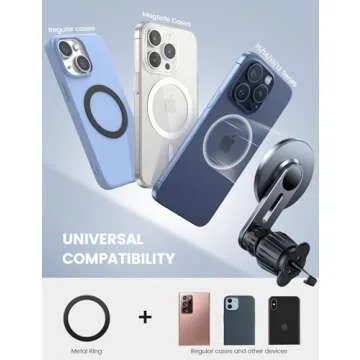 Lamicall Fits MagSafe Car Mount Vent - [2024 Upgraded HD Glass Surface] Magnetic Phone Holders for Your Car - Car Phone Holder Mount for iPhone 16 15 14 13 Pro Plus Max Mini for Mag Safe Case