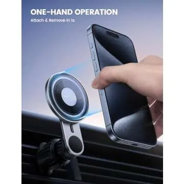Lamicall Fits MagSafe Car Mount Vent - [2024 Upgraded HD Glass Surface] Magnetic Phone Holders for Your Car - Car Phone Holder Mount for iPhone 16 15 14 13 Pro Plus Max Mini for Mag Safe Case