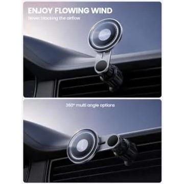 Lamicall Fits MagSafe Car Mount Vent - [2024 Upgraded HD Glass Surface] Magnetic Phone Holders for Your Car - Car Phone Holder Mount for iPhone 16 15 14 13 Pro Plus Max Mini for Mag Safe Case