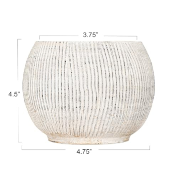 Stylish Distressed Cream Terracotta Planter for Plants