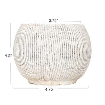 Stylish Distressed Cream Terracotta Planter for Plants