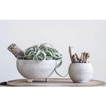 Stylish Distressed Cream Terracotta Planter for Plants