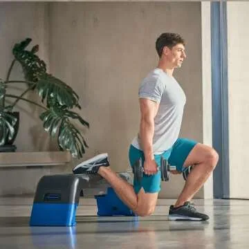 Reebok Deck Multipurpose Adjustable Bench Aerobic Strength Training Incline and Decline, Blue