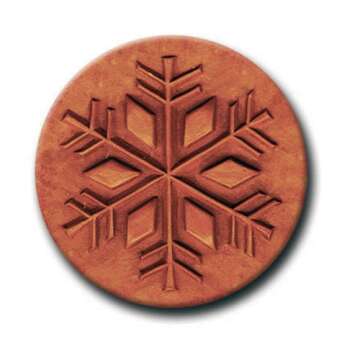 RYCRAFT 2" Round Cookie Stamp with Handle & Recipe Booklet-snow star
