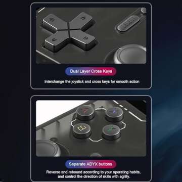 Gaminja K36 Portable Retro Game Console, K36 Retro Handheld Game Console, K36 Retro Game Console, Built in 16000+ Games, with 64g Memory Card, for Linux System, 3.5inch Screen (Black)