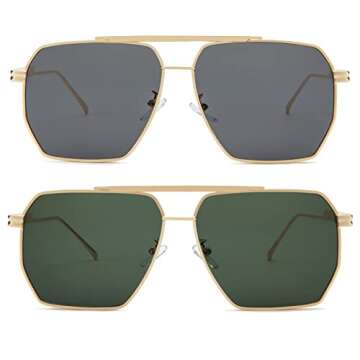 Stylish COASION Oversized Square Sunglasses for Everyone