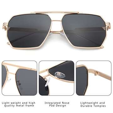 Stylish COASION Oversized Square Sunglasses for Everyone