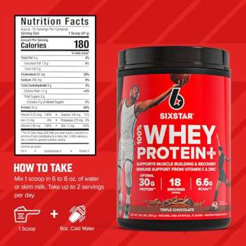 Six Star Whey Protein Plus - 30g Protein, BCAAs, Immune Support