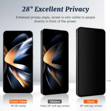 2 Pack Matte Privacy Screen Protector for Samsung Galaxy S24/S25,9H Tempered Glass,Anti-Glare,Anti-S...