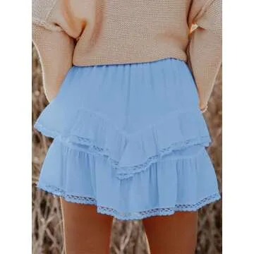 Aoudery Flowy Women’s Casual Boho Ruffle Skorts – Stylish Comfort!