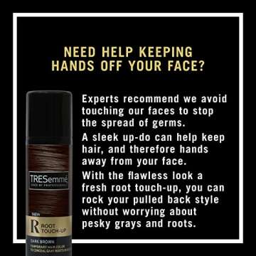TRESemmé Temporary Hair Color Root Touch-Up Dark Brown Ammonia-free, Peroxide-free Root Cover Up Spray 2.5 Fl Oz