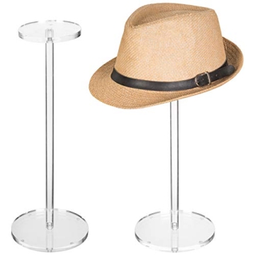 MyGift Clear Acrylic Hat and Wig Display Stand Set