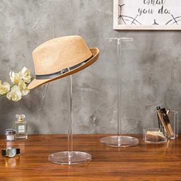 MyGift Clear Acrylic Hat and Wig Display Stand Set