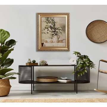 Farmhouse Kitchen Canvas Wall Art Vintage Country Neutral Rustic Muted Flower and Lemon Still Life Painting Picture Wall Decor Poster Print Artwork for Farm Dining Room Home Decoration Unframed Unframed