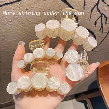 Agirlvct Mermaid Hair Clips, 4 Pack Large Grip Claw Clips, Non-Slip Hair Catch Jaw Clamp Barrette, Jumbo Gift for Thin Hair, Girls, Girlfriend