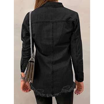 Dokotoo Women’s Distressed Denim Jacket - Casual Summer Style