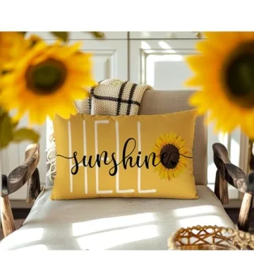 RABUSOFA Hello Sunshine Sunflower Pillow Covers - Decorate Your Home