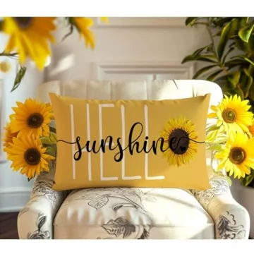 RABUSOFA Hello Sunshine Sunflower Pillow Covers - Decorate Your Home