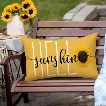 RABUSOFA Hello Sunshine Sunflower Pillow Covers - Decorate Your Home