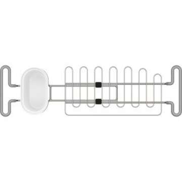 KOHLER K-5473-0 Multi-Purpose Over-The-Sink Drying Rack, Caddy with Kitchen Towel Bar Holder, Soaking Cup. Expandable 14.6" to 17.6", White