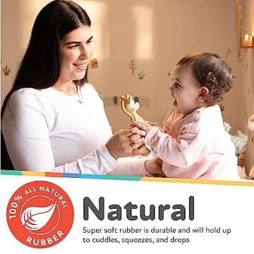 Nuby Jackie The Giraffe Teething Toy - Natural Rubber Fun