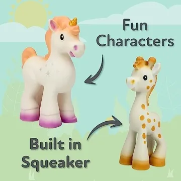 Nuby Jackie The Giraffe Teething Toy - Natural Rubber Fun