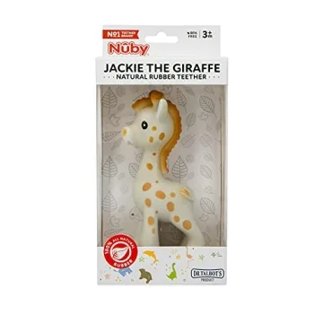Nuby Jackie The Giraffe Teething Toy - Natural Rubber Fun